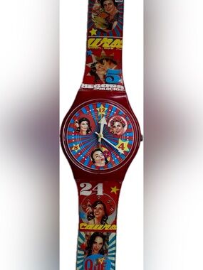 Vintage 1998 Swatch Latinas Pop Art Watch GR137 — Red Graphic